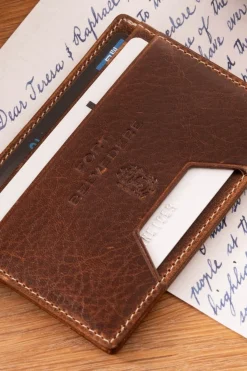 Slim Saddle Brown Dumont Leather Cardholder Wallet