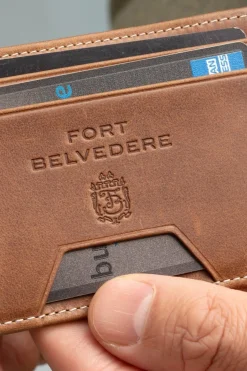 Slim Saddle Brown Montecristo Leather Cardholder Wallet