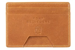 Slim Vintage Gold Leather Cardholder Wallet