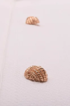 Solid Rose Gold Monkey Fist Knot Studs