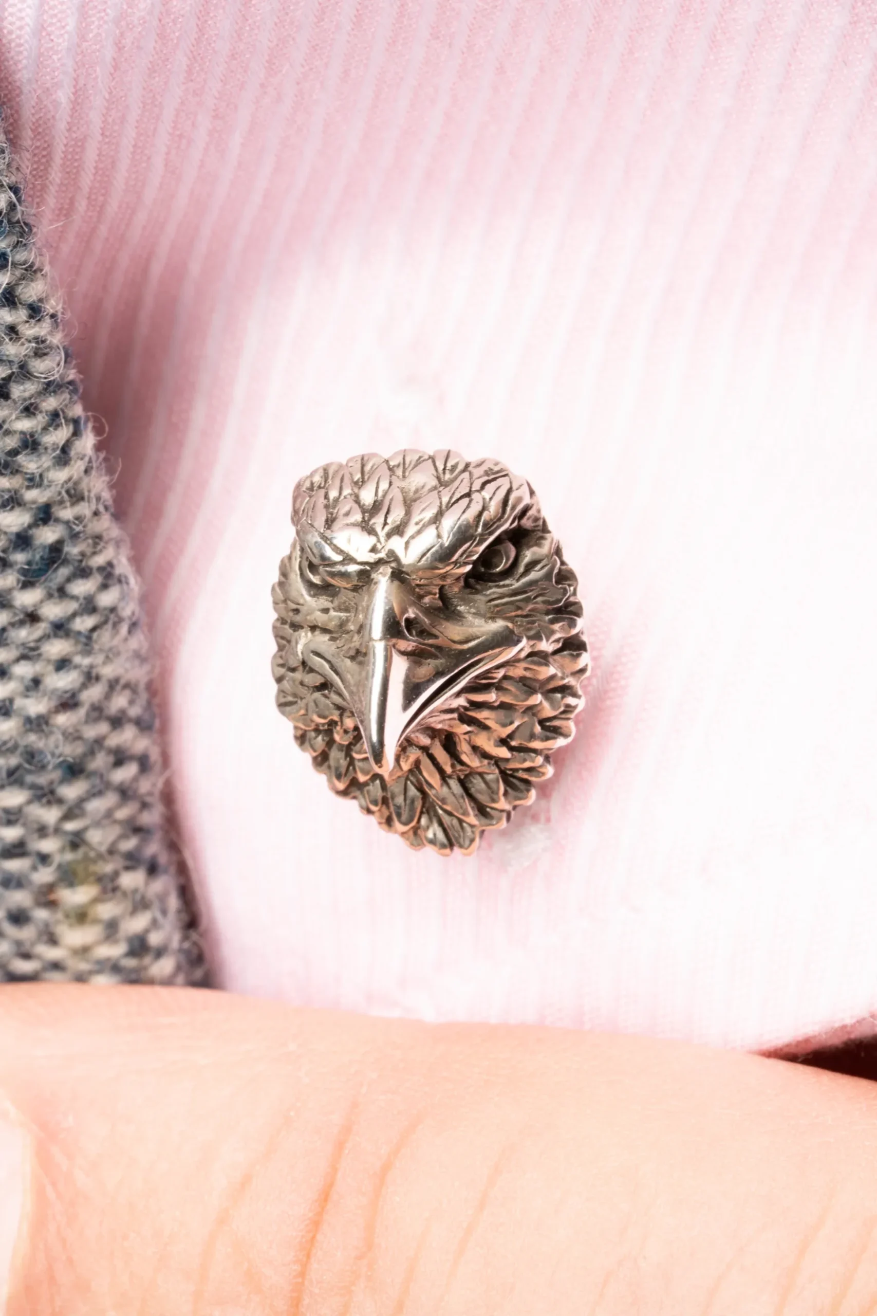 Solid White Gold Eagle & Snake Cufflinks