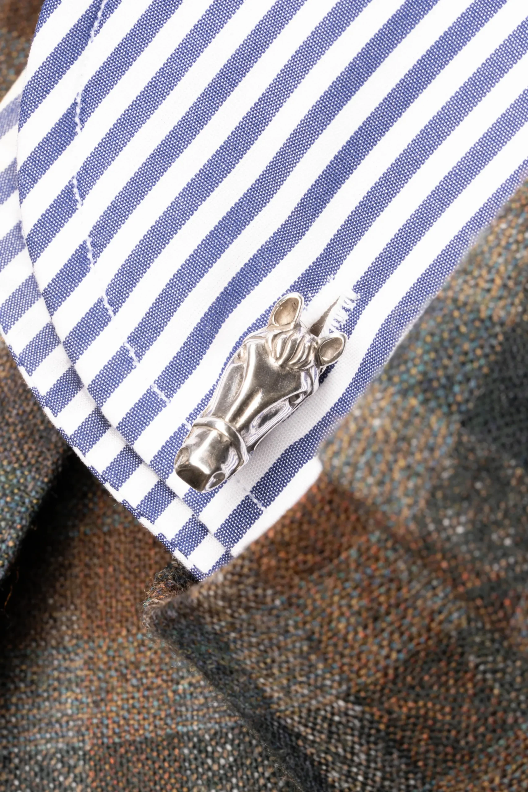 Solid White Gold Horse & Stirrup Cufflinks