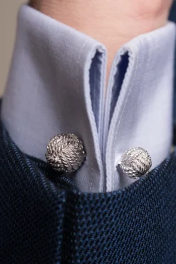 Solid White Gold Monkey Fist Knot Cufflinks