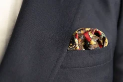 Straw Yellow Art Deco Egyptian Scarab Pocket Square