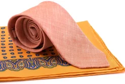 Sunflower Orange Small & Large Paisley Silk Pocket Square