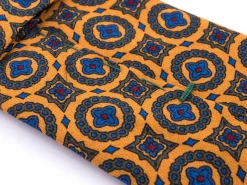 Sunflower Yellow Patterned Wool Challis Tie