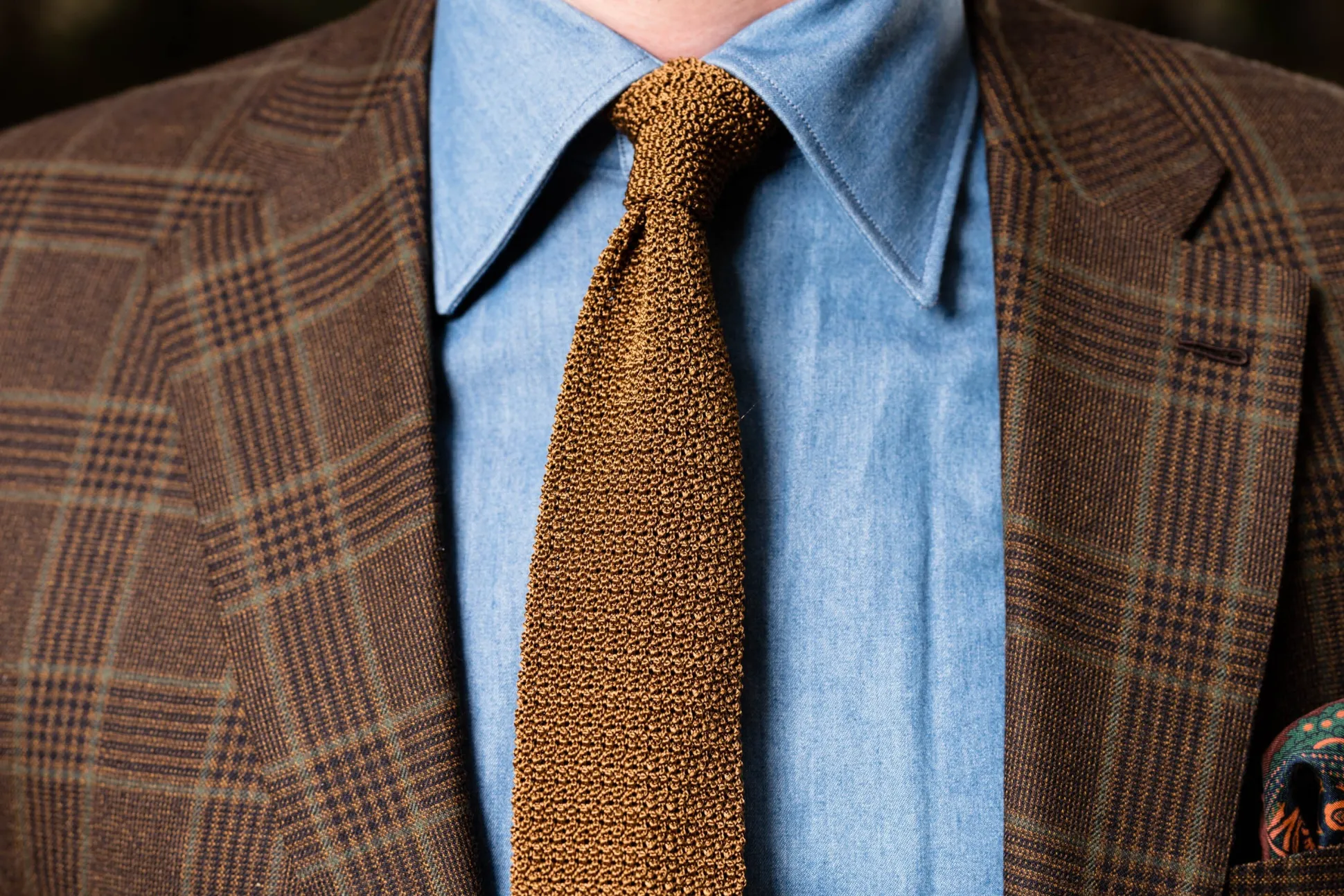 Tobacco Brown Silk Knit Tie