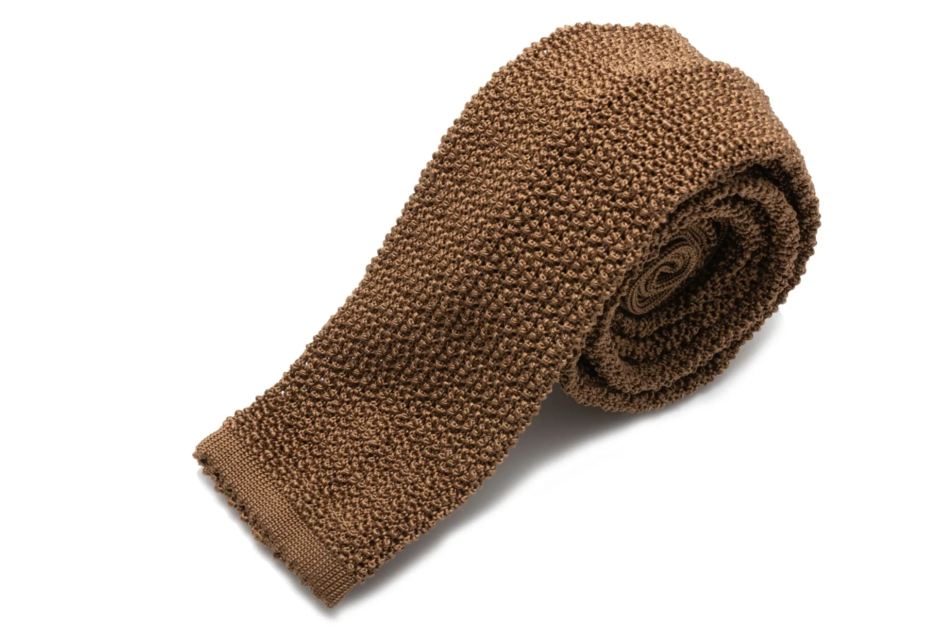 Tobacco Brown Silk Knit Tie