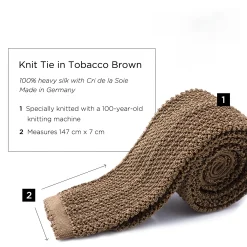 Tobacco Brown Silk Knit Tie