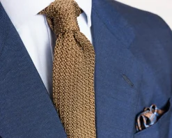 Tobacco Brown Silk Knit Tie