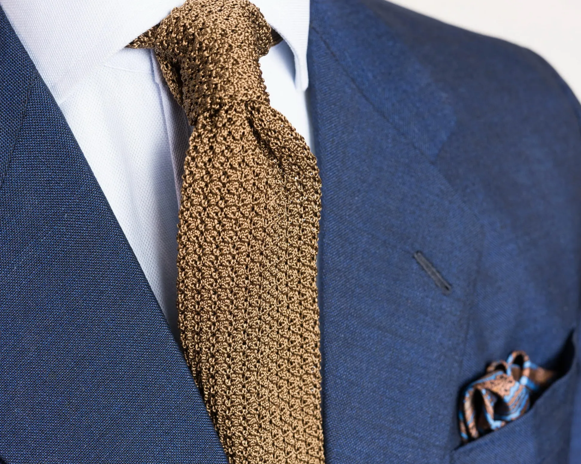 Tobacco Brown Silk Knit Tie