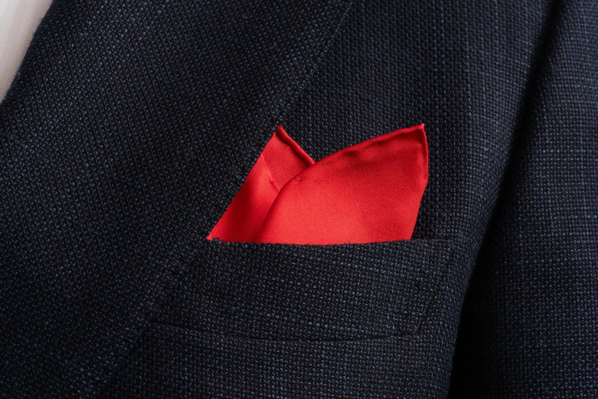 Vibrant Orange Red Paisley Silk Pocket Square