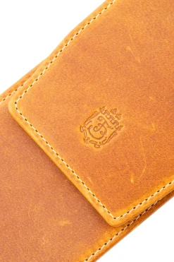 Vintage Gold Americana Full-Grain Leather Pen Case