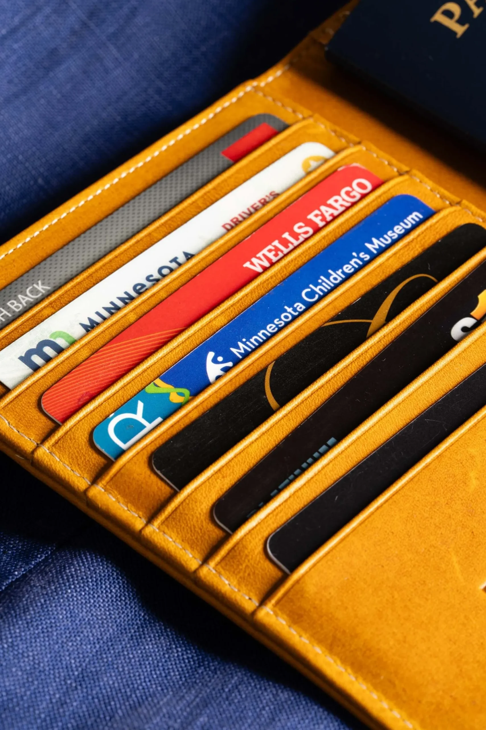 Vintage Gold Full-Grain Leather Passport Holder