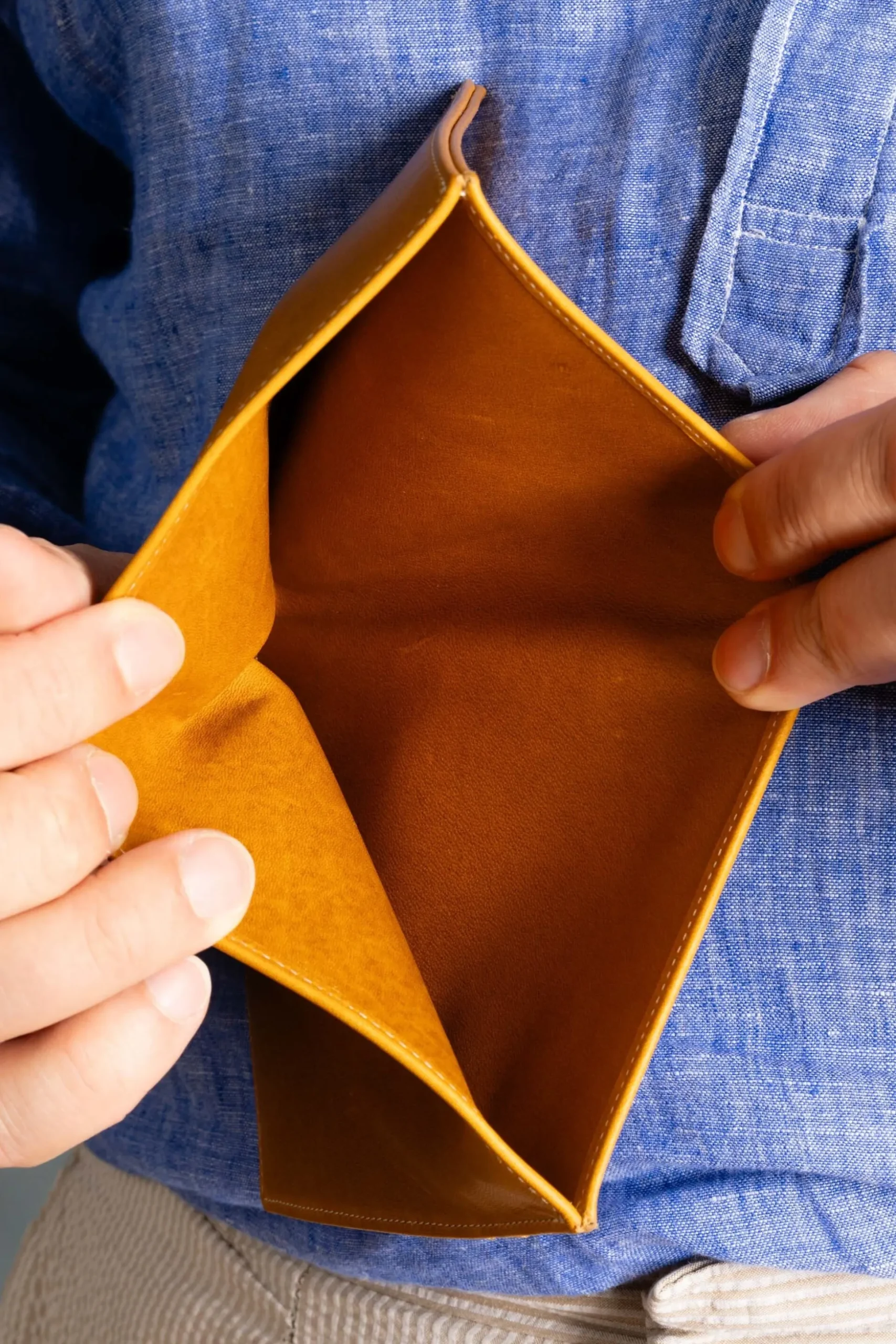 Vintage Gold Full-Grain Leather Passport Holder