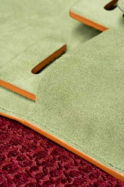 Vintage Gold & Sage Green Suede Leather Watch Case