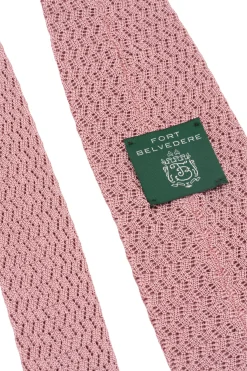 Vintage Pink Zigzag Silk Knit Tie