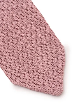 Vintage Pink Zigzag Silk Knit Tie
