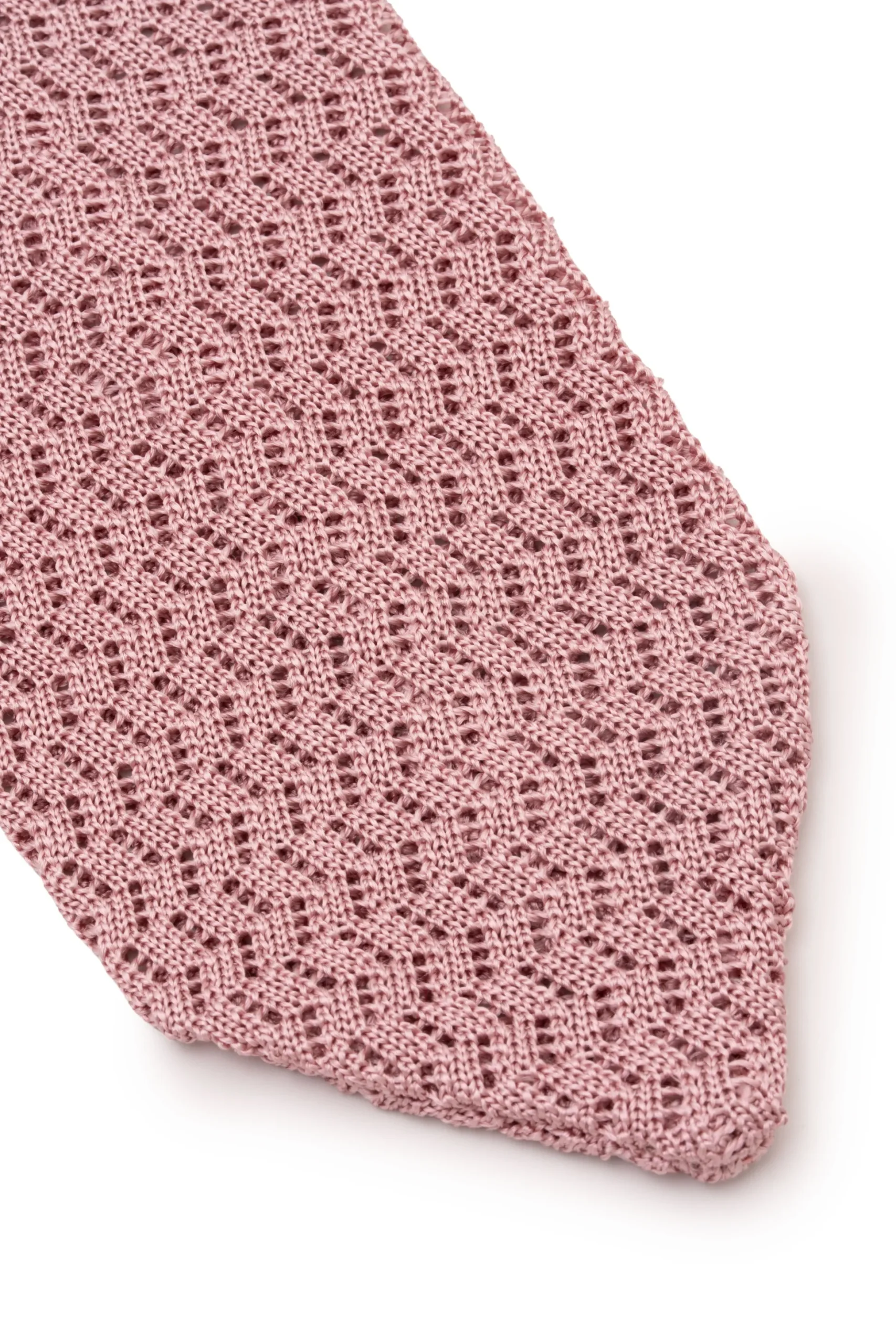 Vintage Pink Zigzag Silk Knit Tie