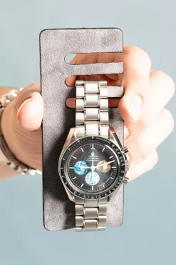 2-Watch Black Togo & Gray Suede Leather Watch Case
