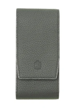 2-Watch Black Togo & Gray Suede Leather Watch Case
