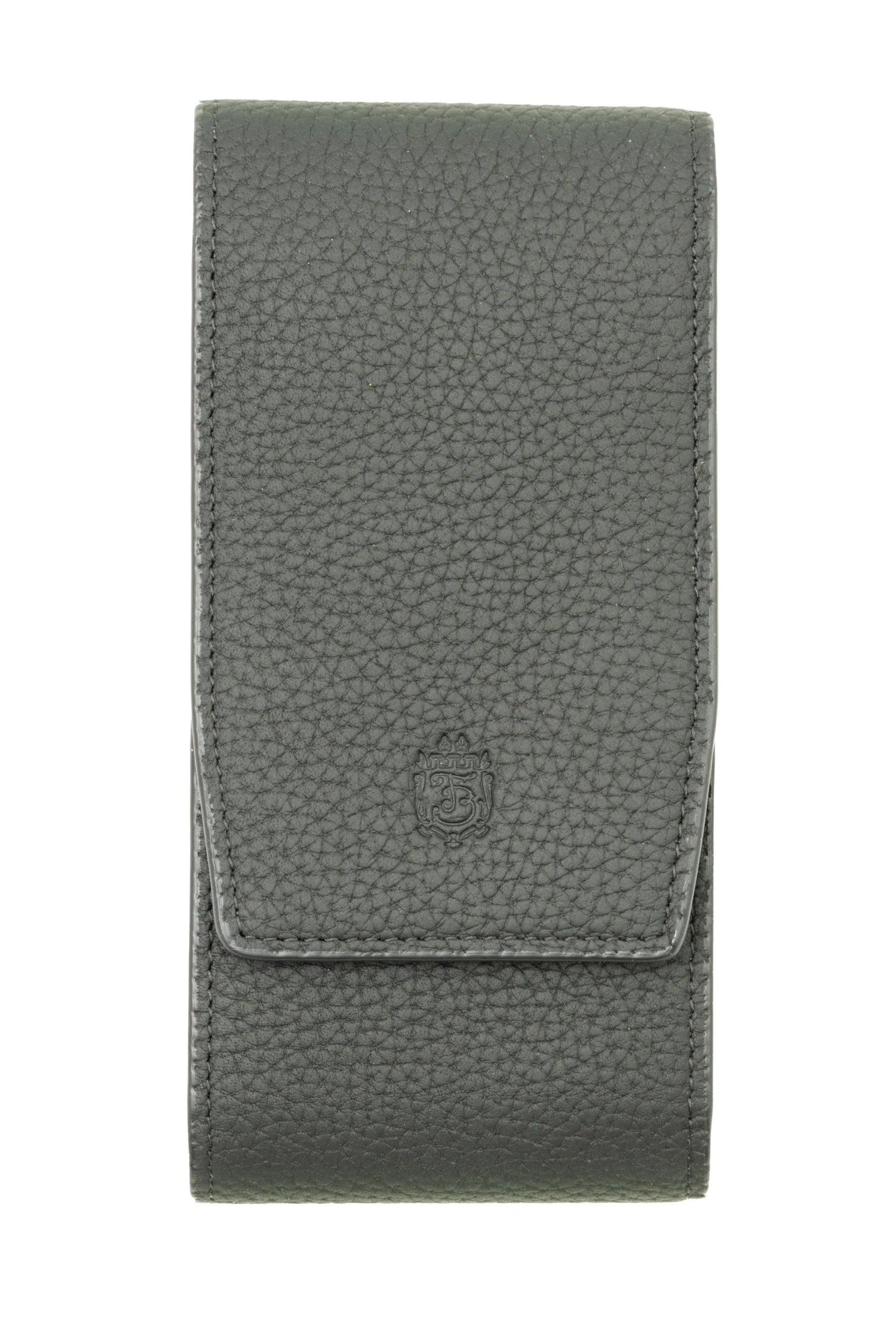 2-Watch Black Togo & Gray Suede Leather Watch Case