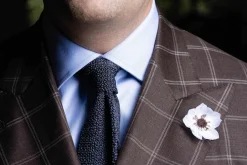 White & Brown Lotus Flower Boutonnière Flower