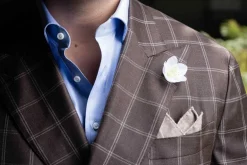 White Christmas Rose Boutonnière Flower