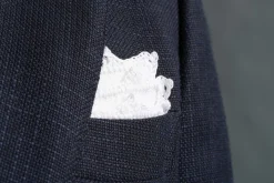 White Crochet Edge Linen Pocket Square