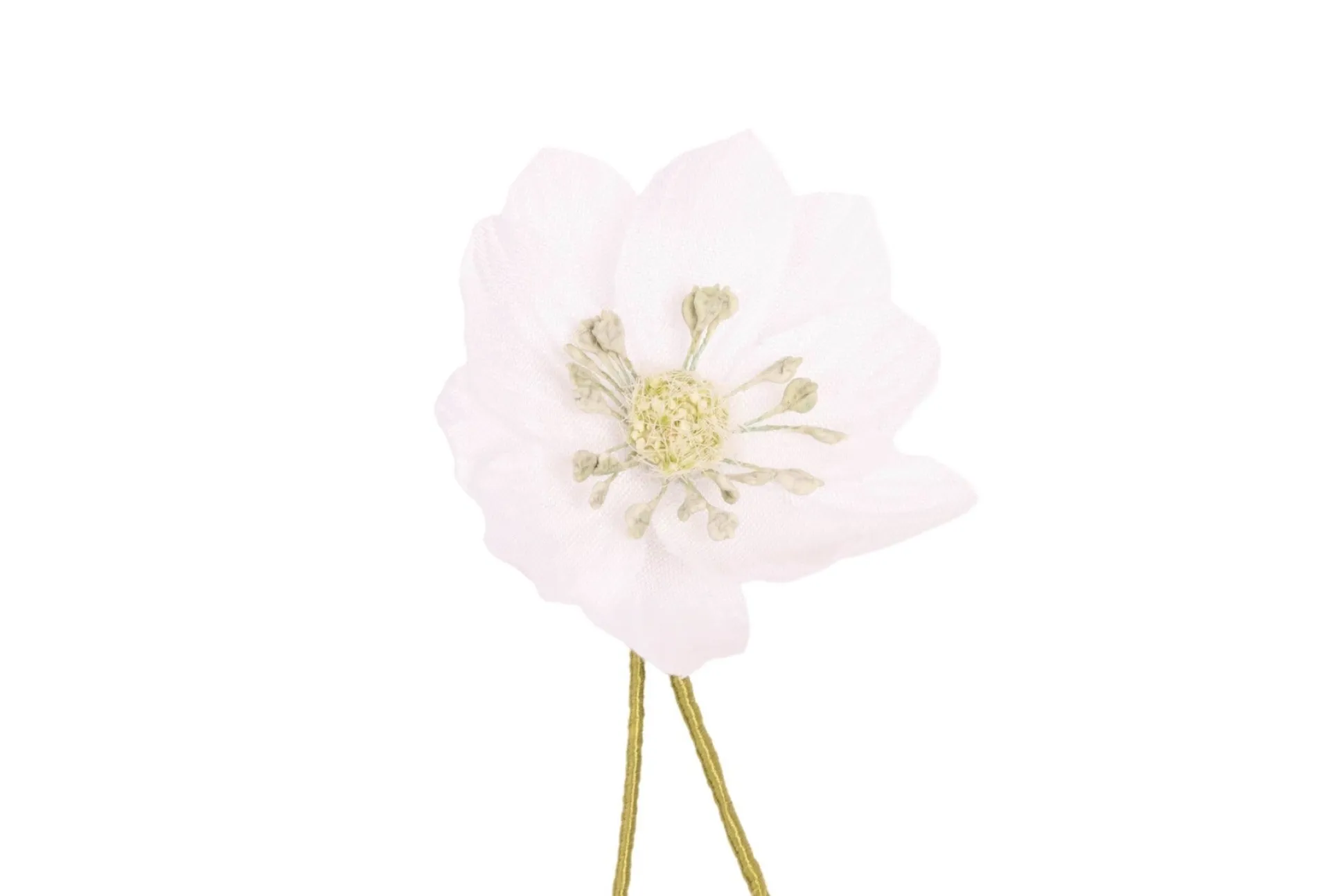 White & Green Lotus Flower Boutonnière Flower