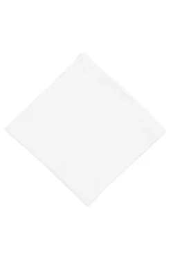 White Italian Linen Pocket Square
