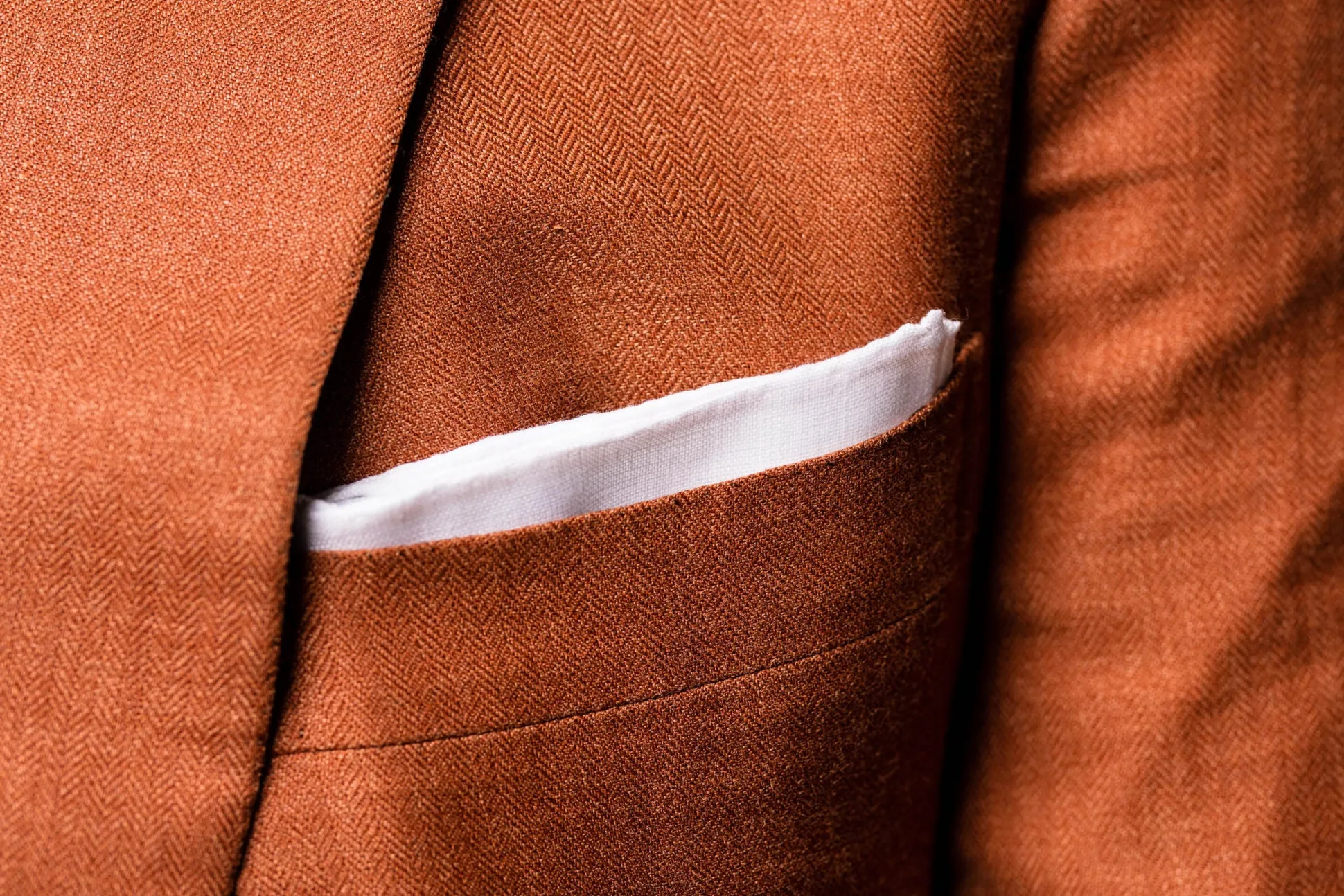 White Italian Linen Pocket Square