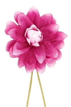 White & Magenta Dahlia Boutonnière Flower