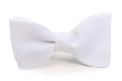 White Single End Marcella Pique Bow Tie