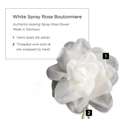 White Spray Rose Boutonnière Flower