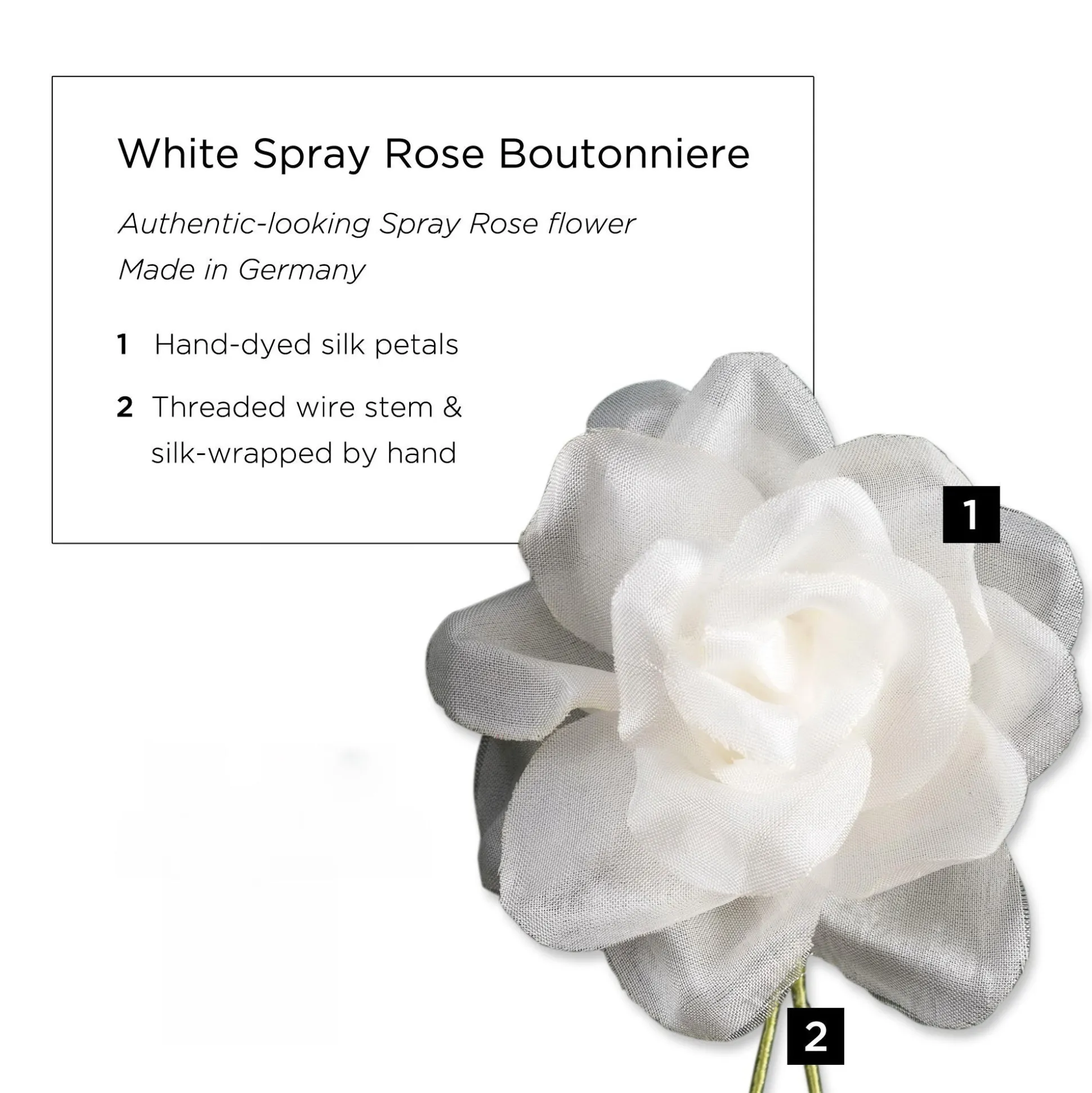 White Spray Rose Boutonnière Flower