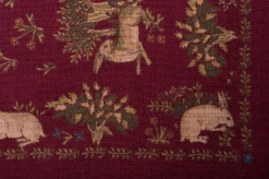 Wine Red Rabbit Silk Wool Pocket Square