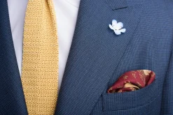 Wine Red Rabbit Silk Wool Pocket Square