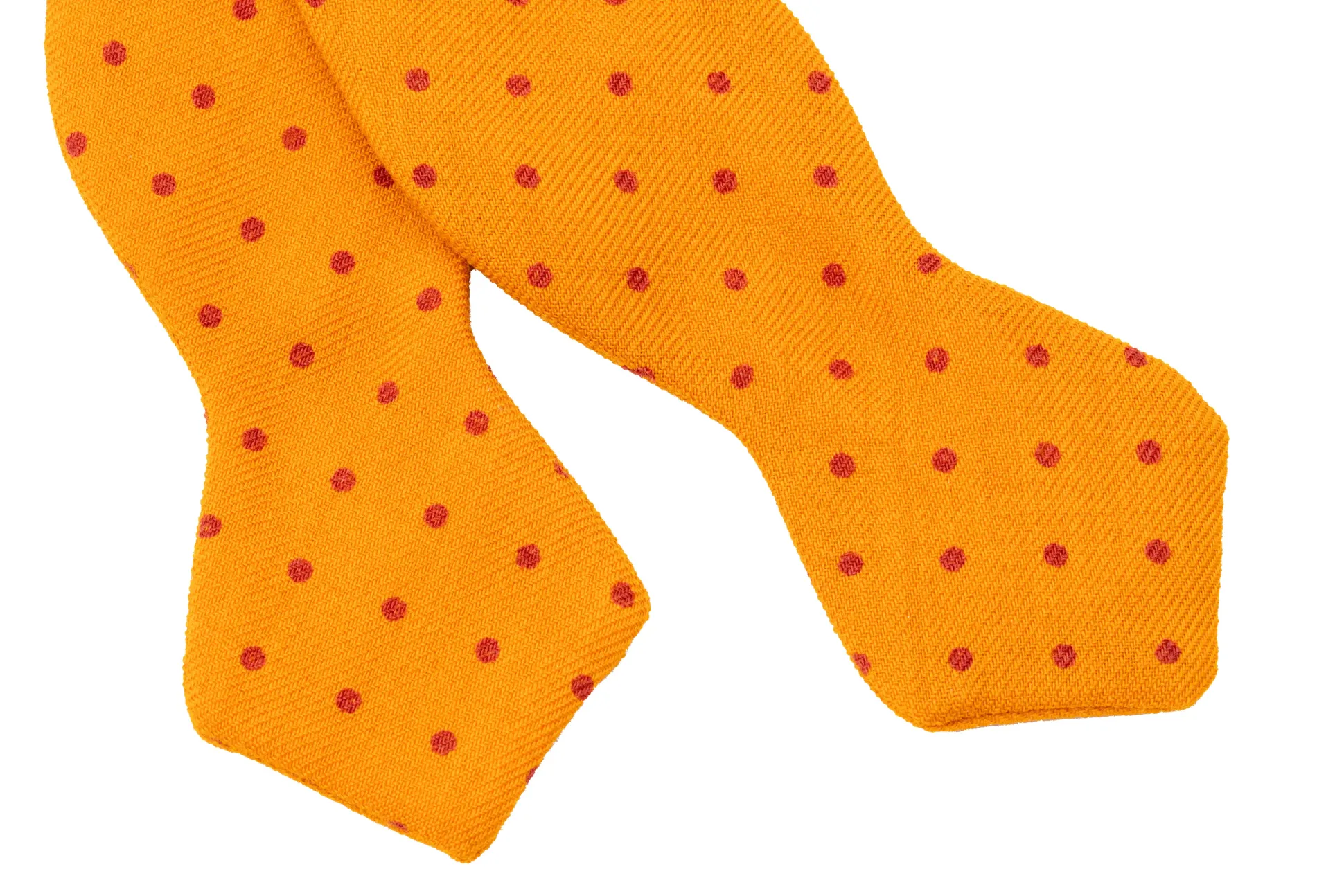 Yellow & Red Polka Dots Wool Challis Bow Tie