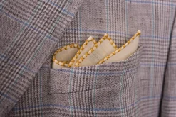 Yellow X-Stitch Edge Linen Pocket Square