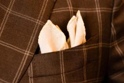 Yellow X-Stitch Edge Linen Pocket Square
