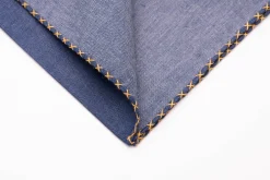 Yellow X-Stitch Edge Soft-Washed Denim Pocket Square