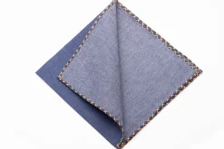 Yellow X-Stitch Edge Soft-Washed Denim Pocket Square