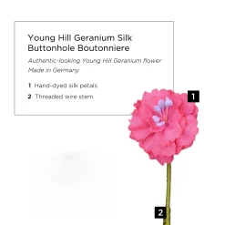 Young Hill Geranium Silk Boutonnière Flower